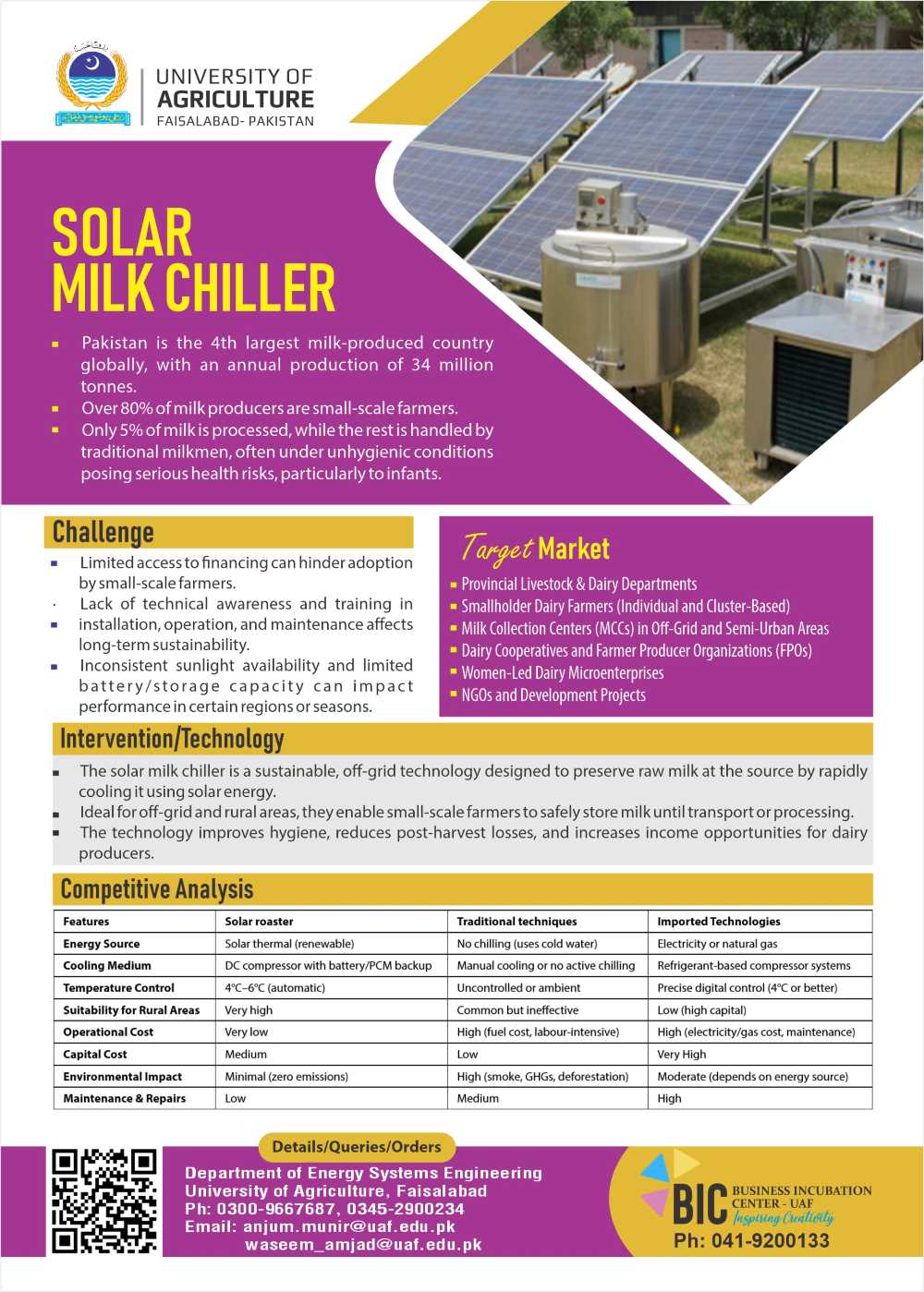 SOLAR MILK CHILLER